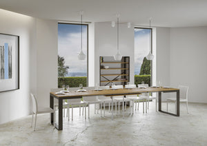 Tavolo allungabile 90x120/380 cm Tekno Evolution Quercia Natura telaio Antracite