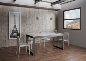 Tavolo allungabile 90x160/420 cm Tekno Evolution Bianco Frassino telaio Antracite