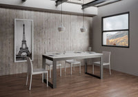 Tavolo allungabile 90x180/440 cm Tekno Evolution Bianco Frassino telaio Antracite