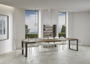 Tavolo allungabile 90x120/380 cm Tekno Evolution Noce telaio Antracite