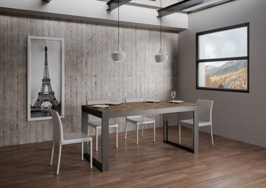 Tavolo allungabile 90x180/284 cm Tekno Evolution Noce telaio Antracite