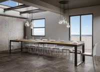 Tavolo allungabile 90x160/420 cm Tekno Evolution Quercia Natura telaio Antracite