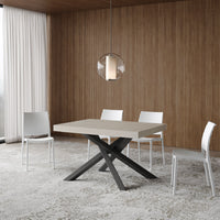 Tavolo allungabile 90x140/400 cm Volta Premium cashmere gambe antracite