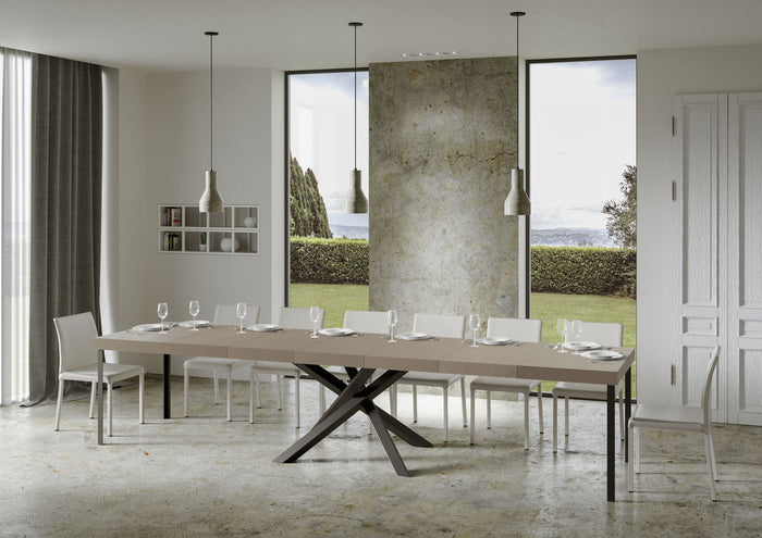 Tavolo allungabile 90x200/460 cm Volta Premium cashmere gambe antracite