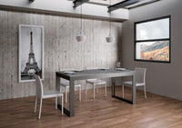 Tavolo allungabile 90x160/420 cm Tekno Evolution Cemento telaio Antracite