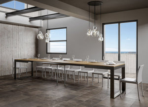 Tavolo allungabile 90x180/440 cm Tekno Evolution Quercia Natura telaio Antracite