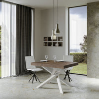 Tavolo allungabile 90x130/234 cm Volta Premium noce telaio bianco