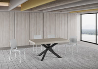 Tavolo allungabile 90x160/420 cm Volta Premium cashmere gambe antracite