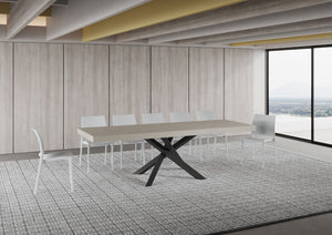 Tavolo allungabile 90x160/420 cm Volta Premium cashmere gambe antracite