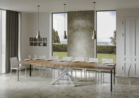 Tavolo allungabile 90x140/400 cm Volta Premium noce telaio bianco