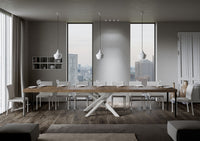 Tavolo allungabile 90x200/460 cm Volta Premium noce telaio bianco
