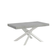 Tavolo allungabile 90x200/460 cm Volta Premium cemento telaio bianco