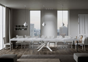 Tavolo allungabile 90x180/440 cm Volta Premium bianco frassino telaio bianco