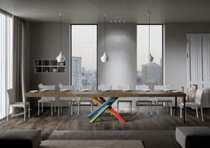 Tavolo allungabile 90x130/390 cm Volta Premium noce telaio 4/B