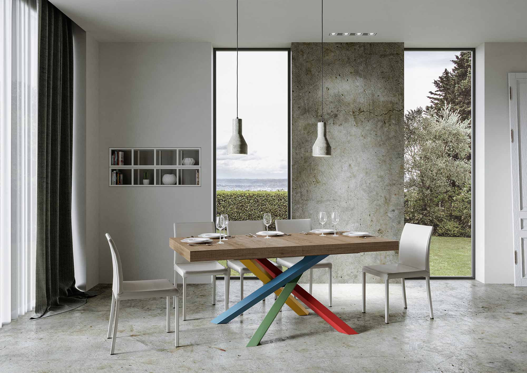 Tavolo allungabile 90x200/304 cm Volta Premium quercia natura telaio 4/B