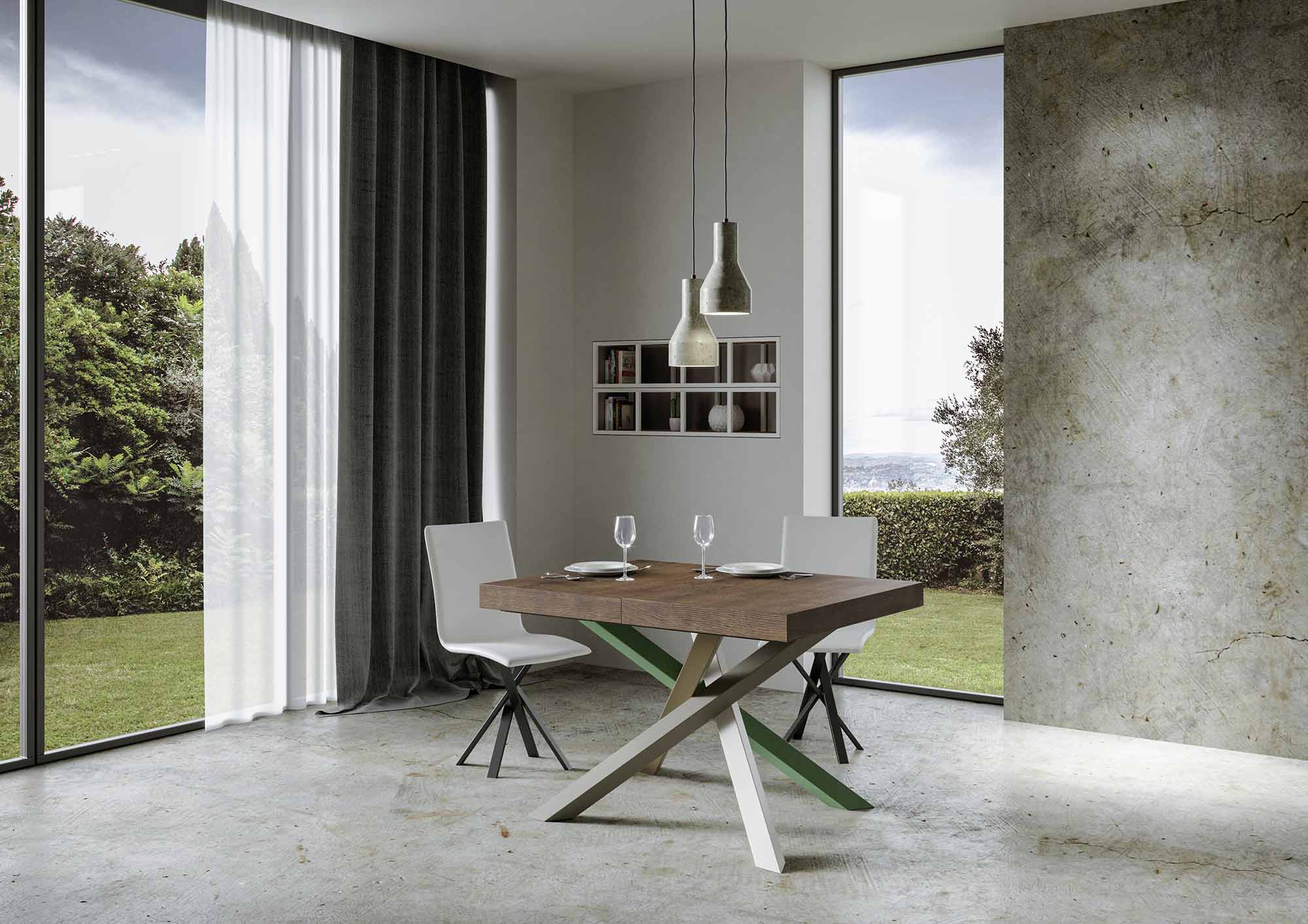 Tavolo allungabile 90x140/400 cm Volta Premium noce telaio 4/A