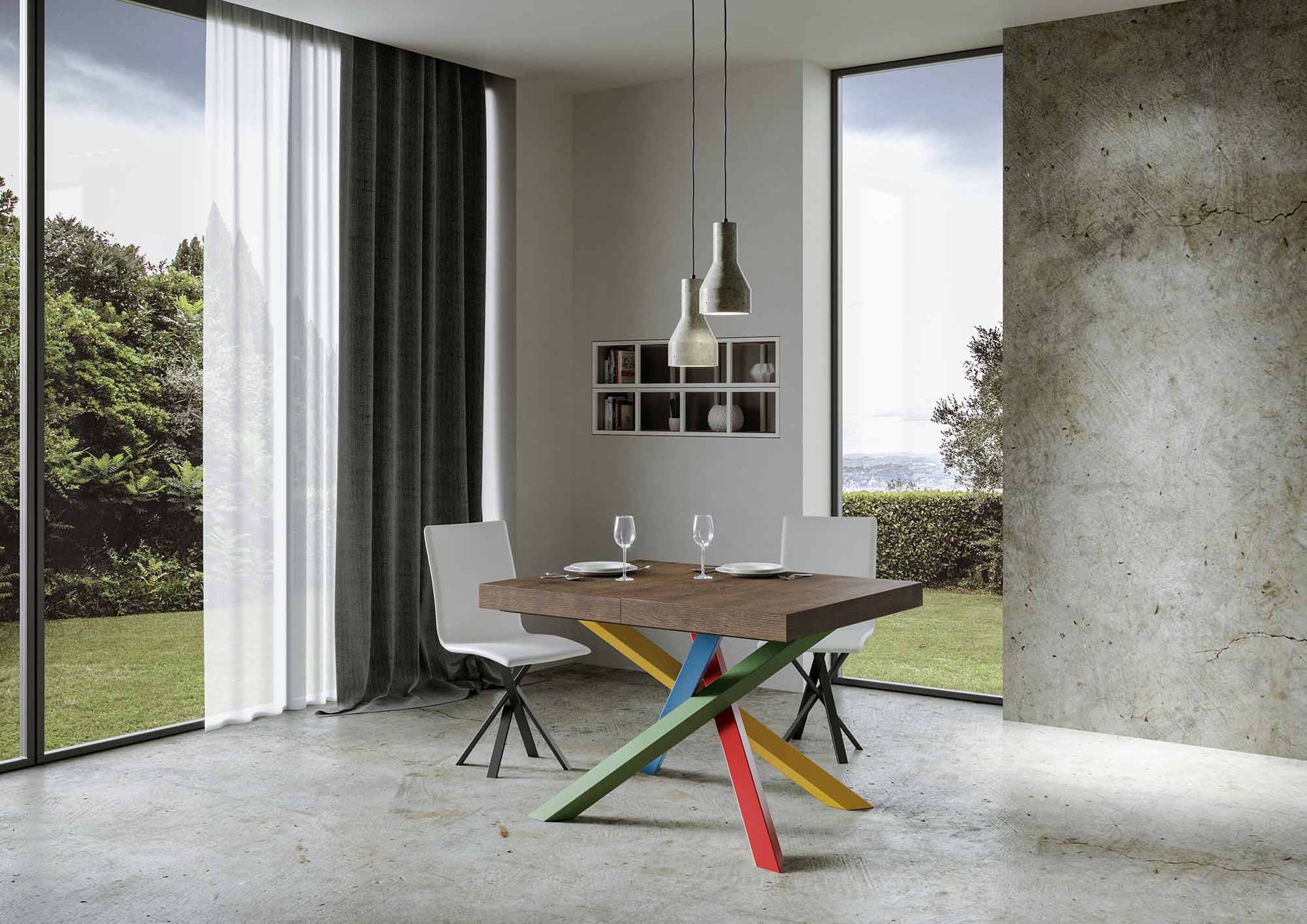 Tavolo allungabile 90x130/234 cm Volta Premium Noce telaio 4/B