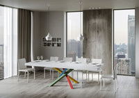 Tavolo allungabile 90x160/420 cm Volta Premium bianco frassino telaio 4/B