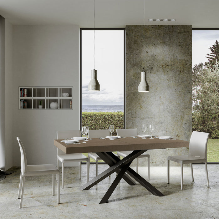 Tavolo allungabile 90x180/284 cm Volta tortora gambe antracite