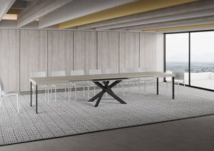 Tavolo allungabile 90x160/420 cm Volta cashmere gambe antracite