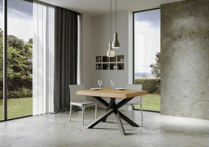 Tavolo allungabile 90x140/244 cm Volta Premium Quercia Natura telaio Antracite