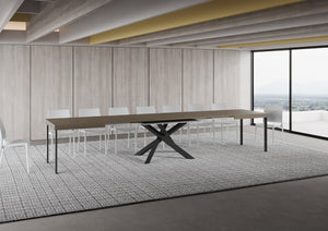 Tavolo allungabile 90x160/420 cm Volta tortora gambe antracite