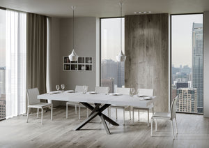 Tavolo allungabile 90x180/284 cm Volta Premium Bianco Frassino telaio Antracite