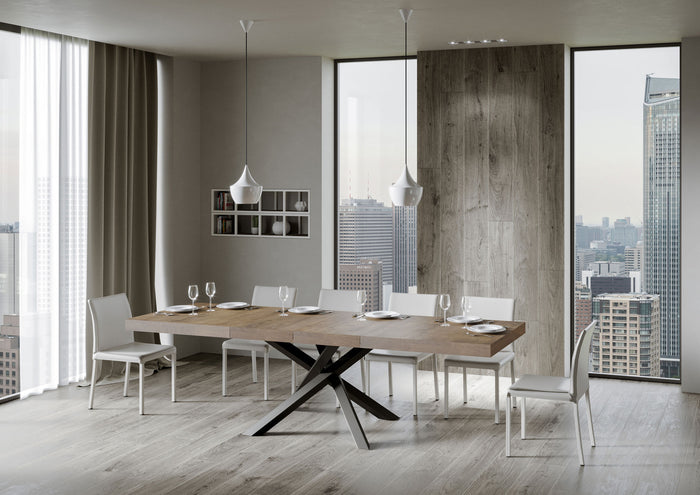 Tavolo allungabile 90x160/420 cm Volta Premium noce telaio Antracite
