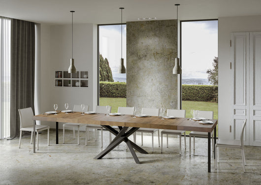 Tavolo allungabile 90x200/460 cm Volta Premium noce telaio Antracite