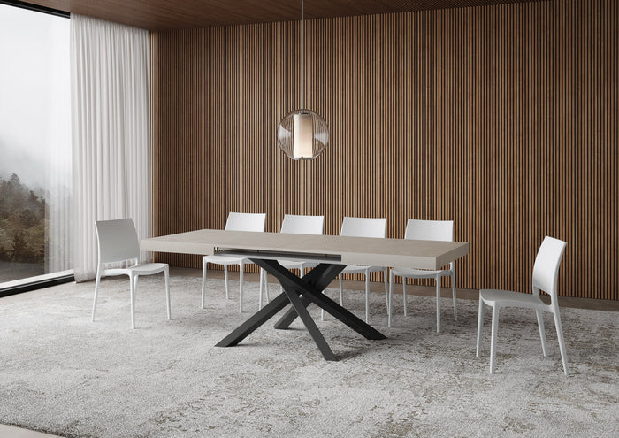 Tavolo allungabile 90x120/224 cm Volta cashmere gambe antracite