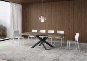 Tavolo allungabile 90x120/224 cm Volta tortora gambe antracite