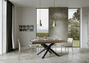 Tavolo allungabile 90x180/440 cm Volta tortora gambe antracite