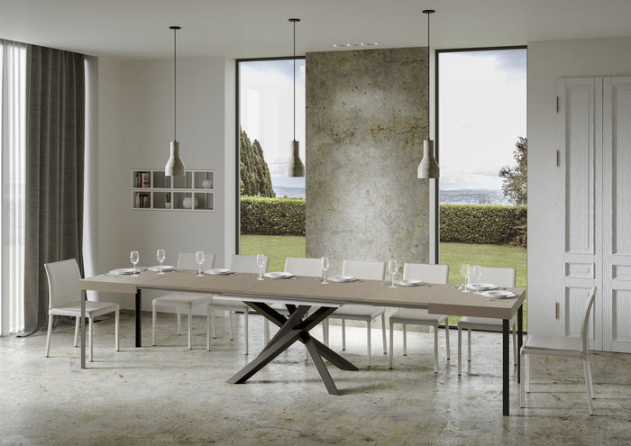 Tavolo allungabile 90x180/440 cm Volta cashmere gambe antracite