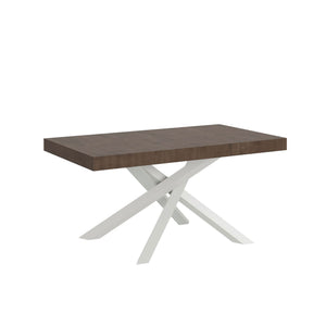 Tavolo allungabile 90x160/264 cm Volta noce telaio bianco