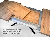 Tavolo allungabile 90x200/304 cm Volta cemento telaio bianco