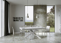 Tavolo allungabile 90x180/440 cm Volta bianco frassino telaio bianco