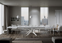 Tavolo allungabile 90x200/460 cm Volta bianco frassino telaio bianco