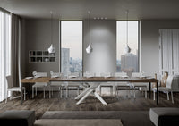 Tavolo allungabile 90x180/440 cm Volta noce telaio bianco