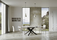 Tavolo allungabile 90x160/264 cm Volta Bianco Frassino telaio Antracite