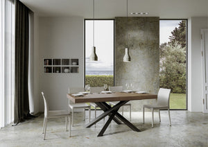 Tavolo allungabile 90x160/420 cm Volta Noce telaio Antracite