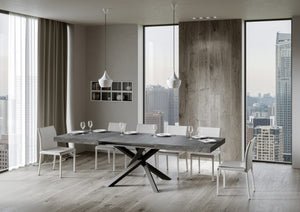 Tavolo allungabile 90x180/440 cm Volta Cemento telaio Antracite