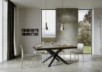 Tavolo allungabile 90x180/284 cm Volta Evolution Noce telaio Antracite