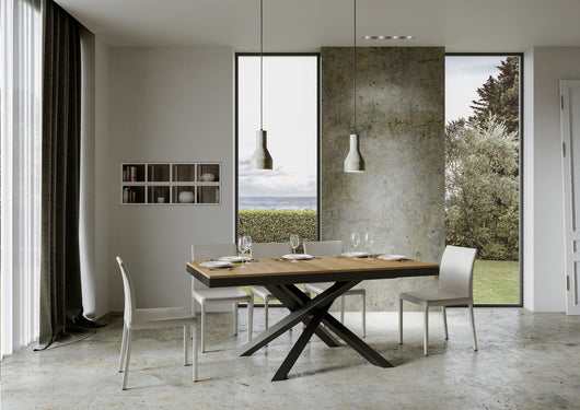 Tavolo allungabile 90x180/440 cm Volta Evolution Quercia Natura telaio Antracite