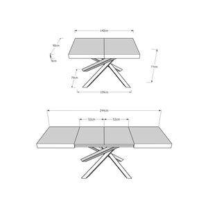 Tavolo allungabile 90x140/244 cm Volta Noce telaio 4/B
