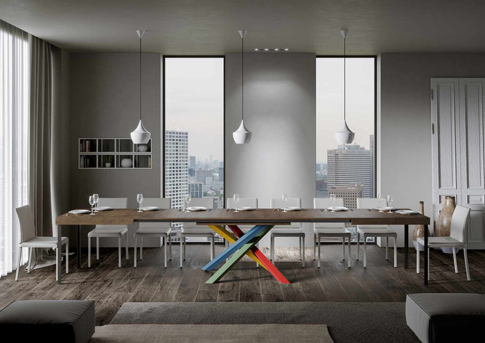 Tavolo allungabile 90x160/420 cm Volta Noce telaio 4/B