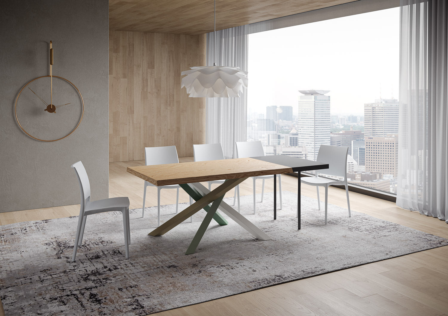 Tavolo allungabile 90x140/240 cm Versalux scortecciato rovere gambe 4/A