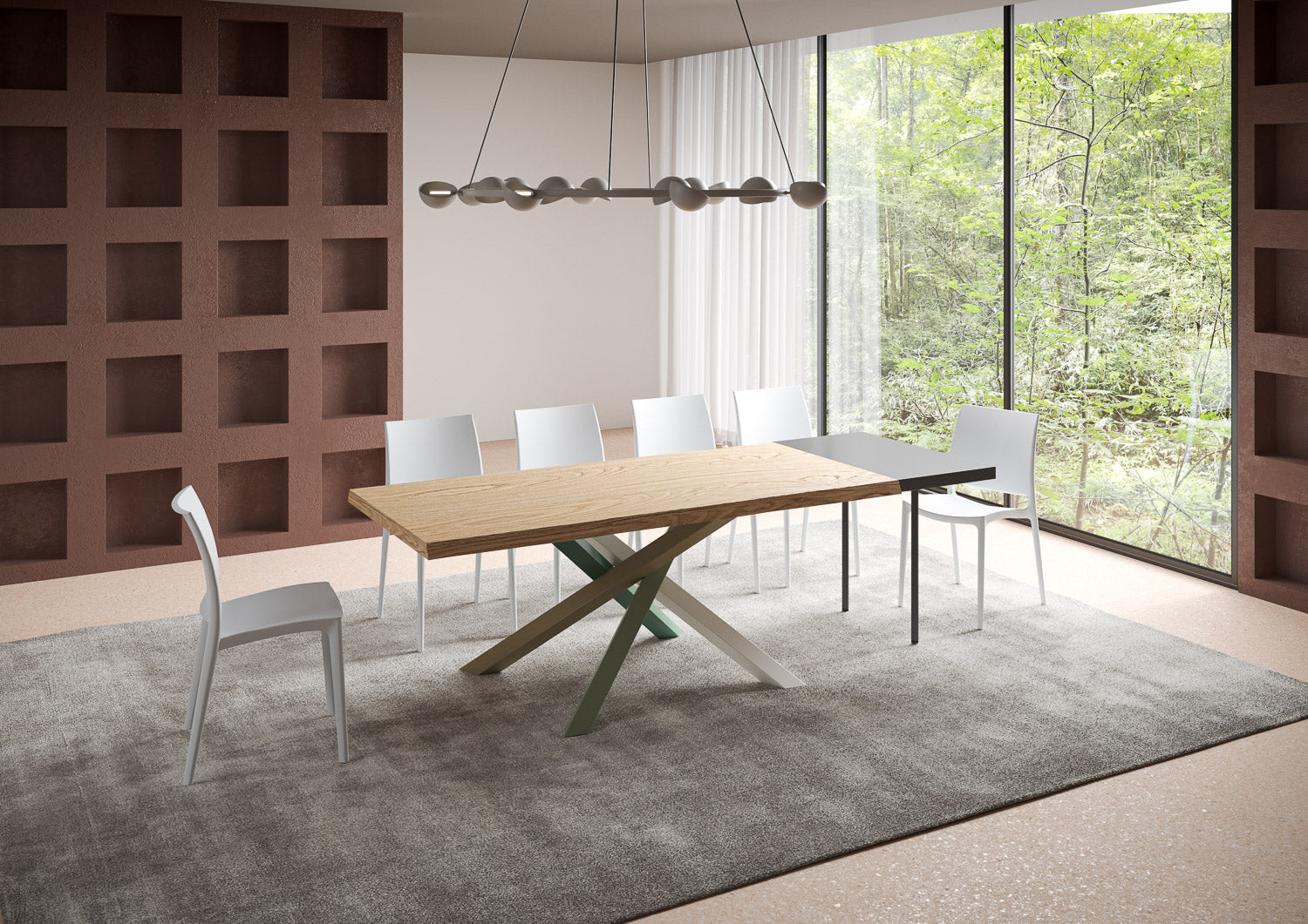 Tavolo allungabile 90x180/230 cm Versalux scortecciato rovere gambe 4/A