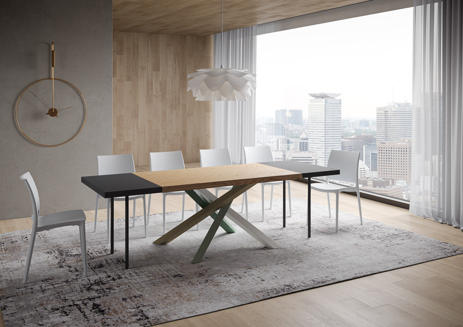 Tavolo allungabile 90x140/240 cm Versalux scortecciato rovere gambe 4/A