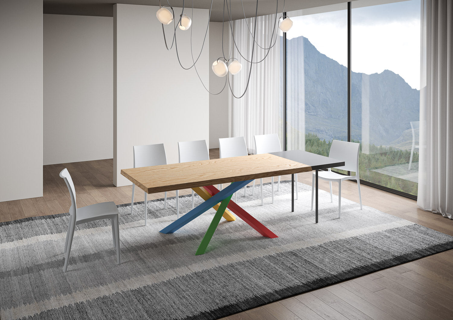 Tavolo allungabile 90x200/250 cm Versalux scortecciato rovere gambe 4/B