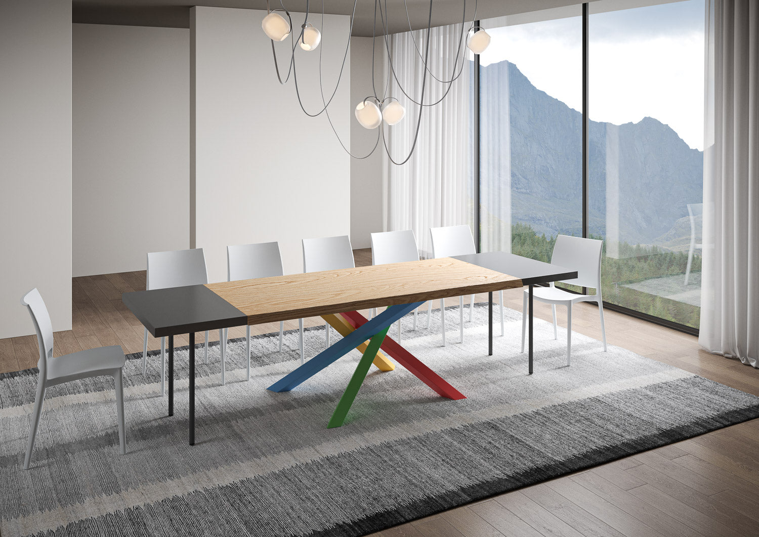 Tavolo allungabile 90x200/300 cm Versalux scortecciato rovere gambe 4/B